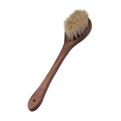 Body cleaning brush with cactus wood